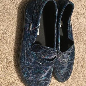 Vans Blue Paisley Slip-On Sneakers